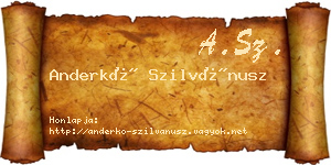 Anderkó Szilvánusz névjegykártya